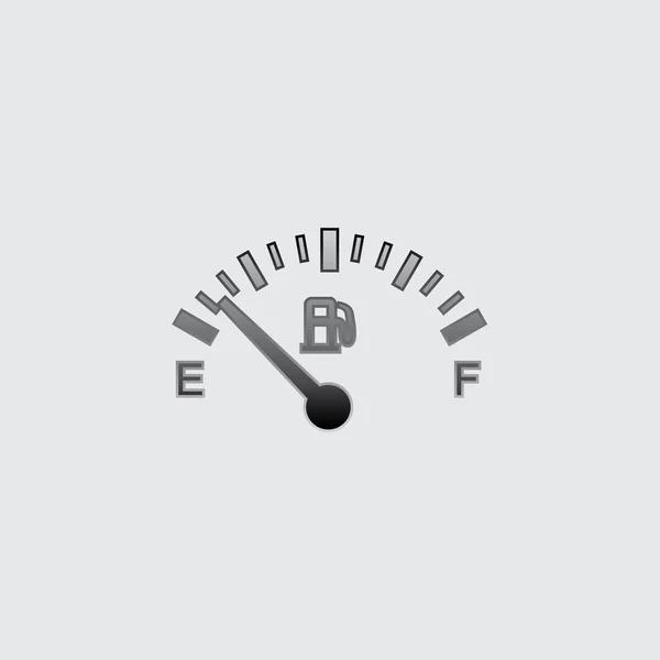 Geïllustreerd icoon geïsoleerd op een achtergrond-benzinemeter leeg — Stockvector