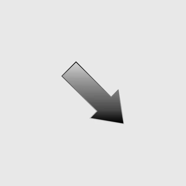 Icône illustrée isolée sur un fond - Flèche inférieure droite — Image vectorielle