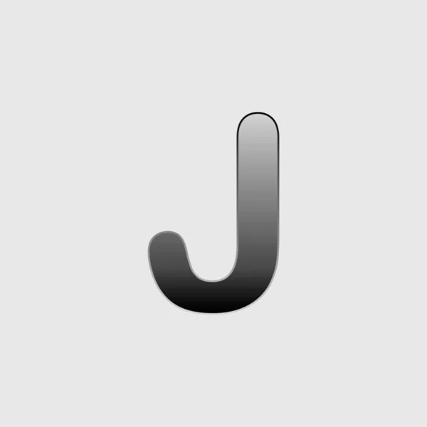 Icône illustrée isolée sur un fond - J — Image vectorielle
