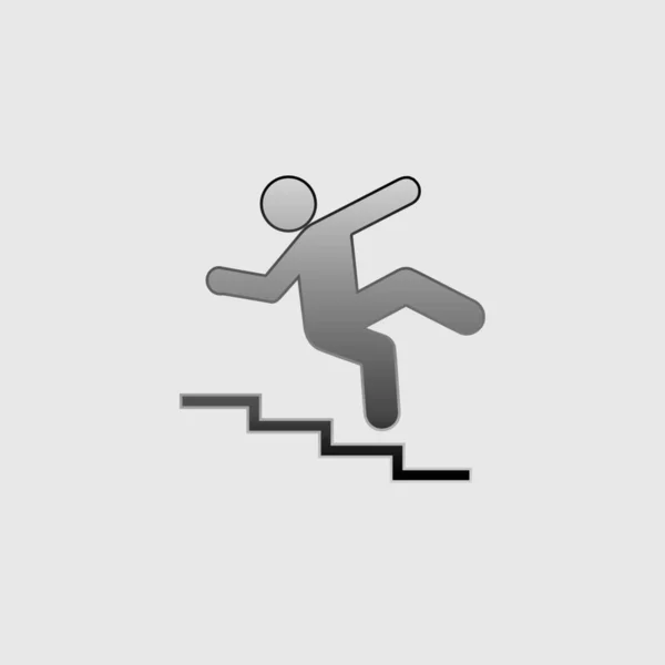 Icono ilustrado aislado sobre un fondo - Escaleras de peligro — Vector de stock