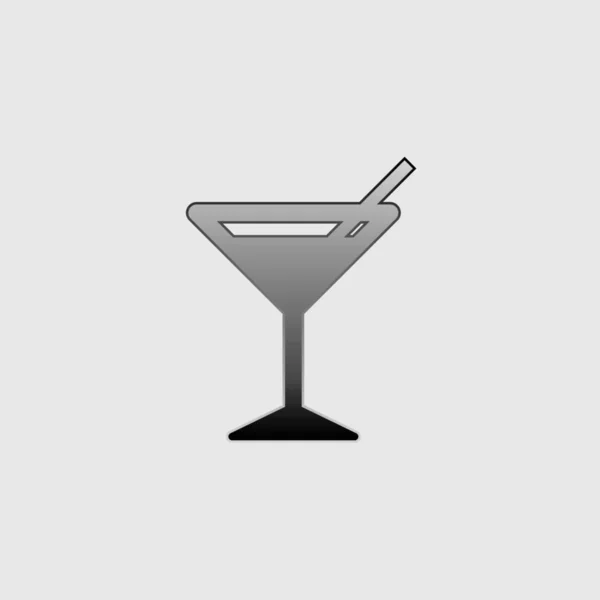 Ícone Ilustrado Isolado em Fundo - Cocktail — Vetor de Stock