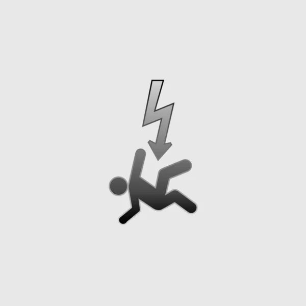 Icona illustrata isolata su uno sfondo - Pericolo Elettricità — Vettoriale Stock
