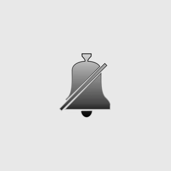 Icono ilustrado aislado sobre un fondo - Bell Mute — Vector de stock