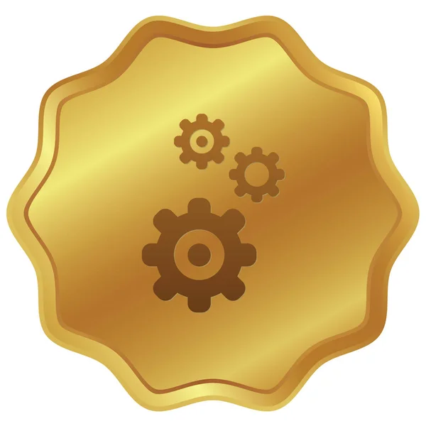 Illustrated Icon Isolated on a Background - Multiple Cogs — Stock Vector