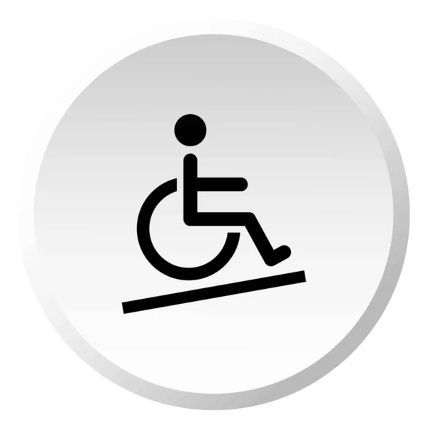 Ilustrowana ikona na białym tle-ułatwienia dla wózków inwalidzkich — Wektor stockowy