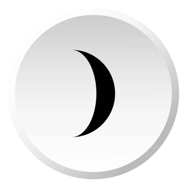 Icono ilustrado aislado sobre un fondo - Luna creciente encerada — Vector de stock