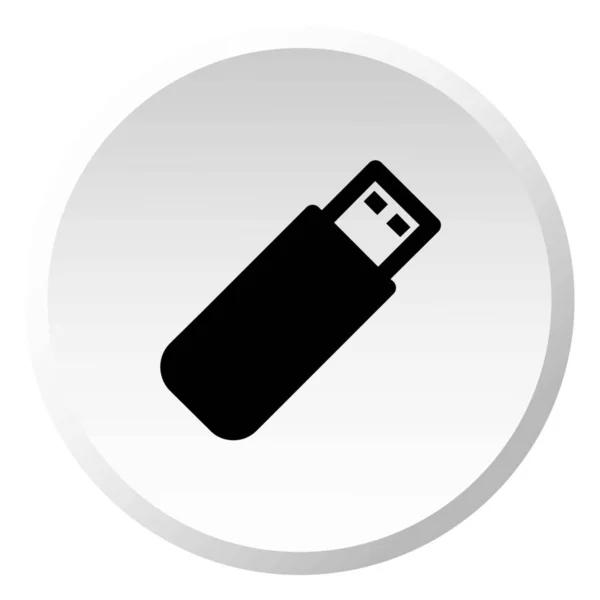 Icono ilustrado aislado en un fondo - USB Stick — Vector de stock