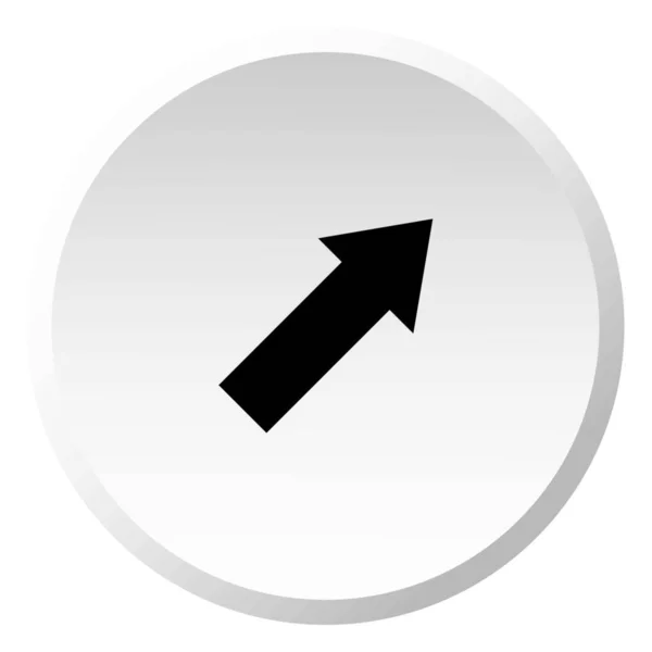 Icono ilustrado aislado sobre un fondo Flecha superior derecha — Vector de stock
