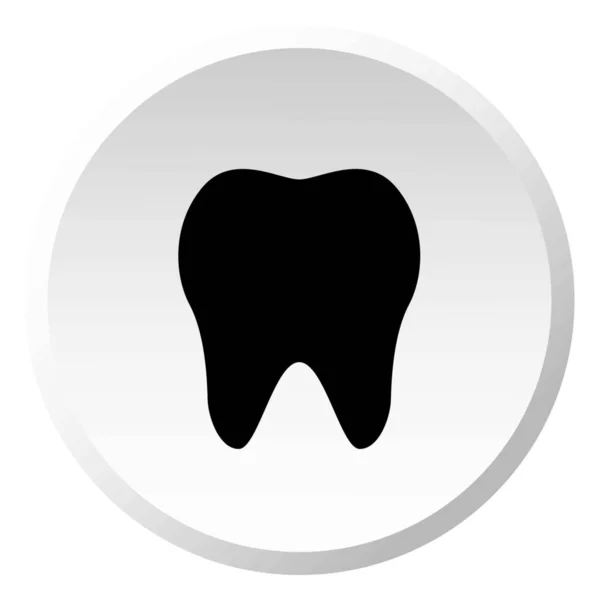 Icona illustrata isolata su sfondo - Dente — Vettoriale Stock