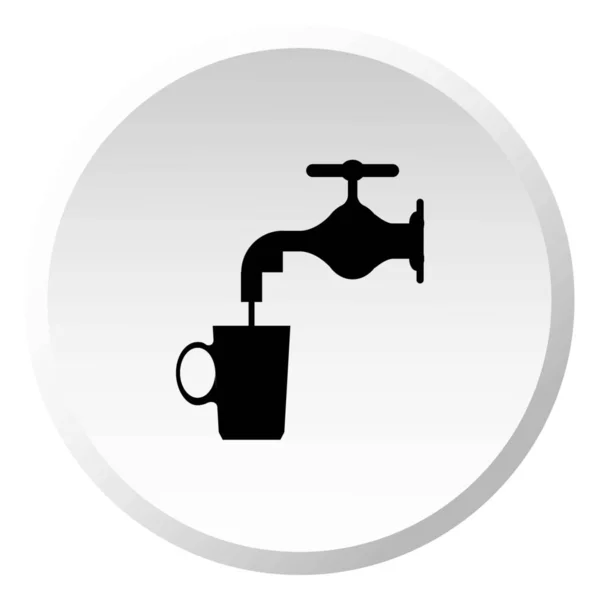 Ilustrované ikony izolované na pozadí-voda a hrnek z vodovodu — Stockový vektor