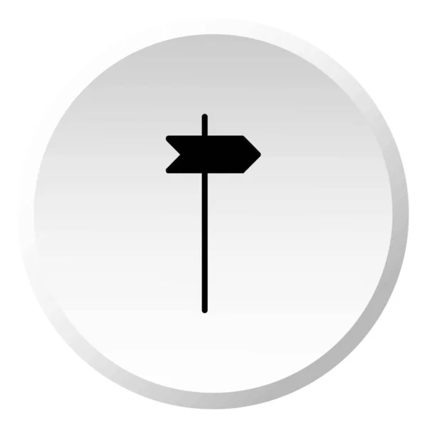 Icône illustrée isolée sur un fond - Poteau de signalisation à droite — Image vectorielle