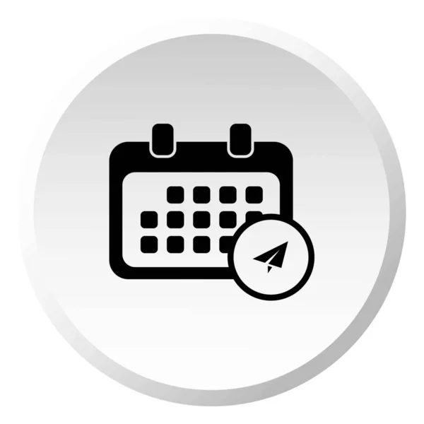 Icono ilustrado aislado sobre fondo - Calendario redondeado Sen — Vector de stock