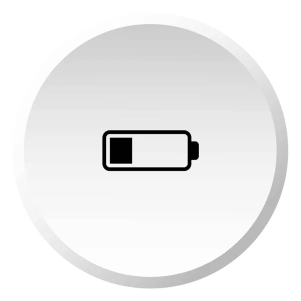 Icono ilustrado aislado sobre un fondo - Batería baja — Vector de stock