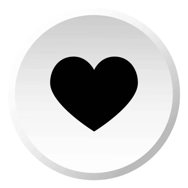 Icono ilustrado aislado sobre un fondo - Corazón — Archivo Imágenes Vectoriales