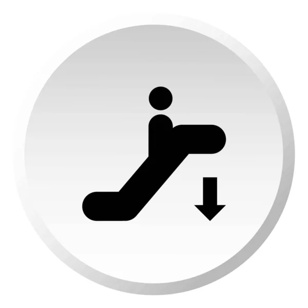 Ikone isoliert auf einem Hintergrund - Rolltreppe nach unten — Stockvektor