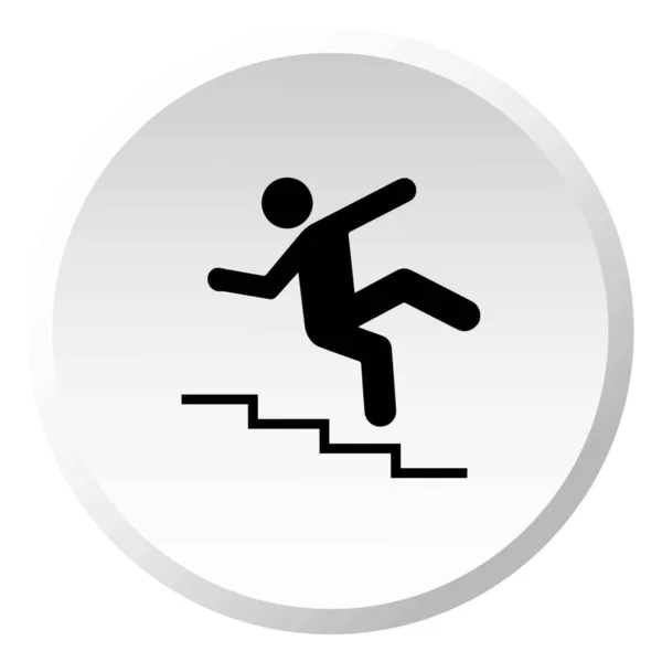 Icono ilustrado aislado sobre un fondo - Escaleras de peligro — Vector de stock