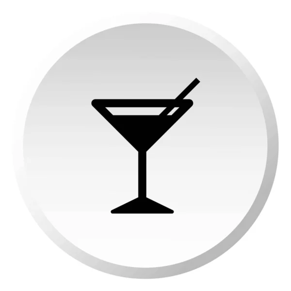 Icône illustrée isolée sur un fond - Cocktail — Image vectorielle