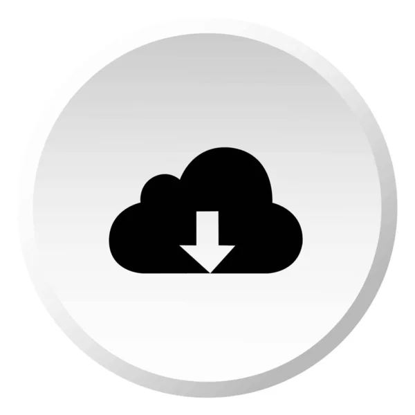 Icono ilustrado aislado sobre un fondo - Cloud Download — Vector de stock