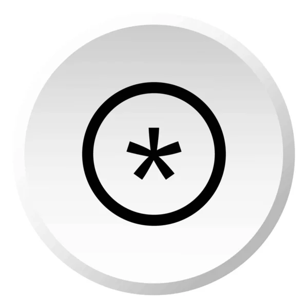 Ícone Ilustrado Isolado em Fundo - Circle Asterisk Outl —  Vetores de Stock
