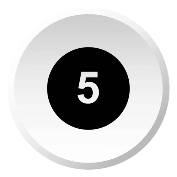 Icon isoliert auf einem Hintergrund - Kreis 5 gefüllt — Stockvektor