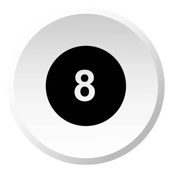 Icône illustrée isolée sur un fond - Cercle 8 rempli — Image vectorielle