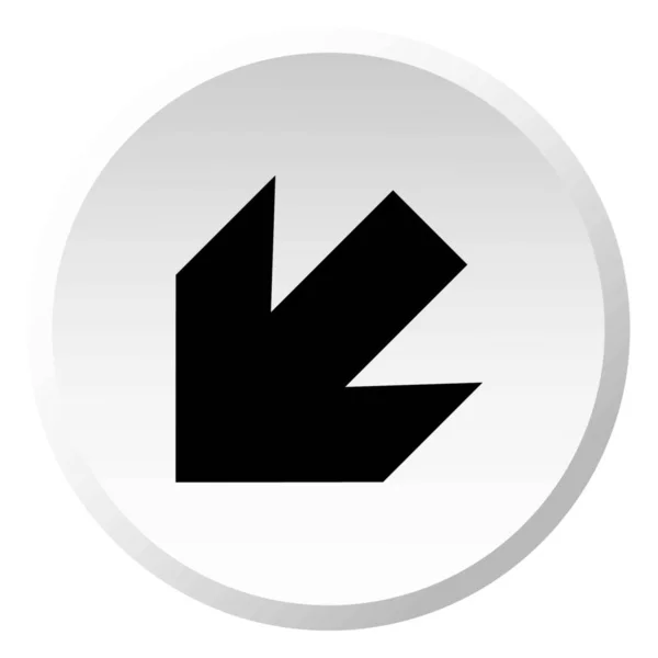 Icône illustrée isolée sur un fond - Flèche vers le bas à gauche — Image vectorielle