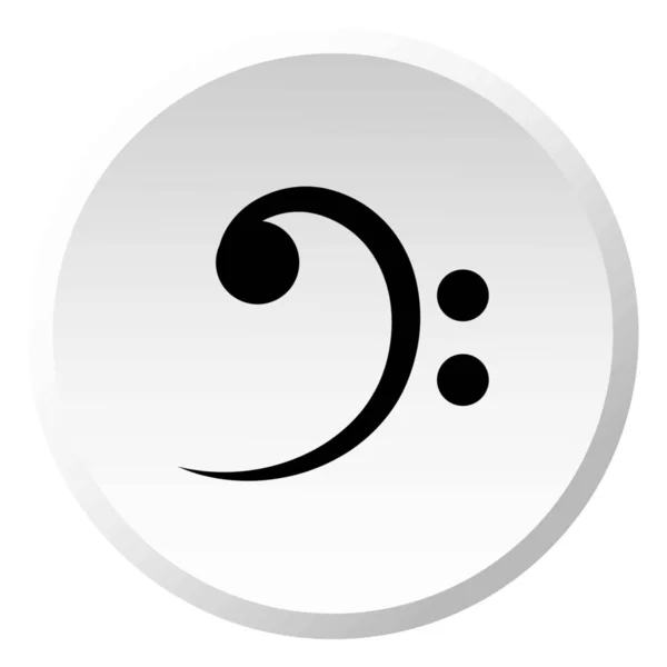 Icono ilustrado aislado sobre un fondo - Bass Clef — Vector de stock