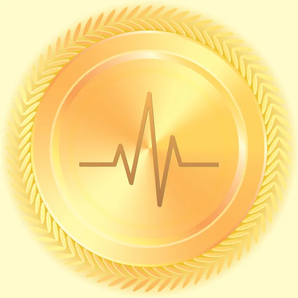 Illustrated Icon Isolated on a Background - Heartbeat — Stock Vector