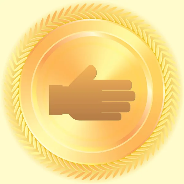 Illustrated Icon Isolated on a Background - Hand Shake Side — Stock Vector
