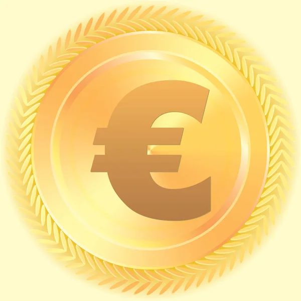 Ícone Ilustrado Isolado em Fundo - Euro Sign — Vetor de Stock