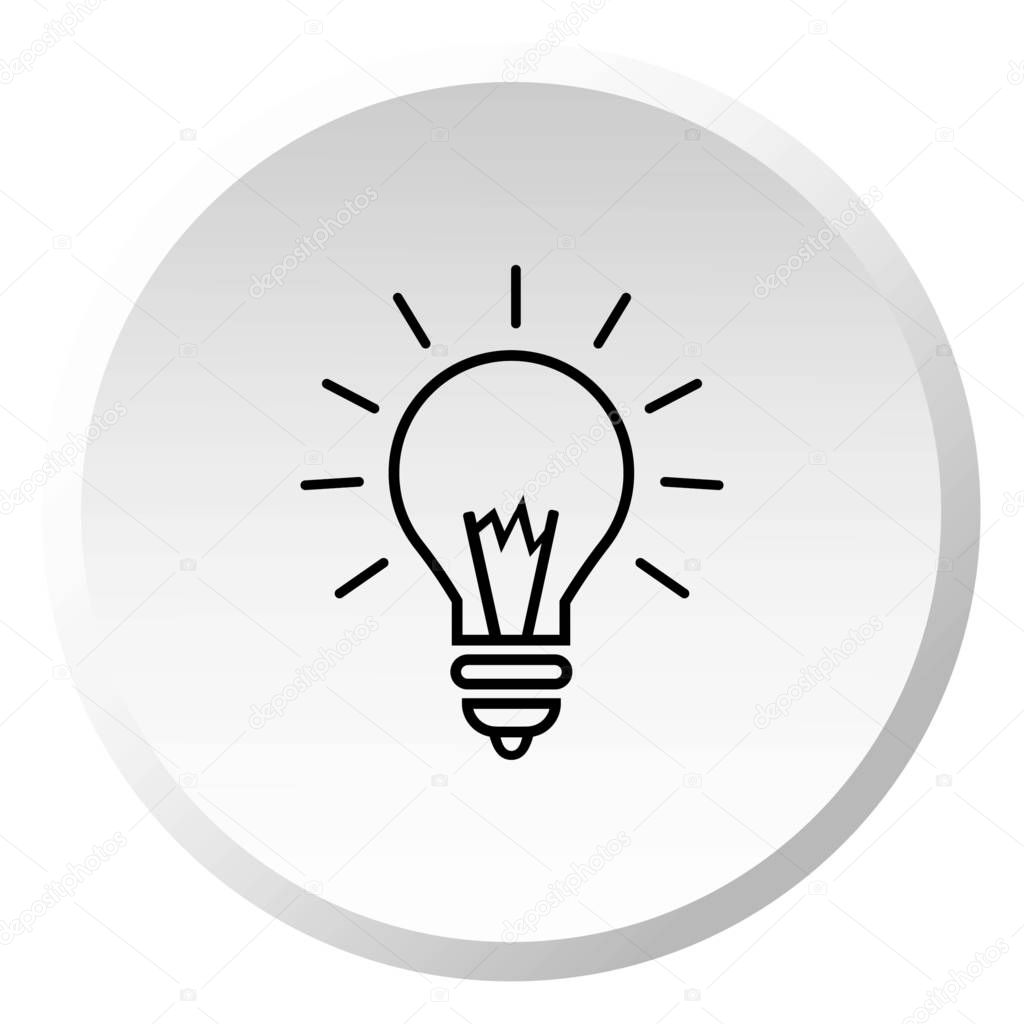 Illustrated Icon Isolated on a Background - Round Light Bulb