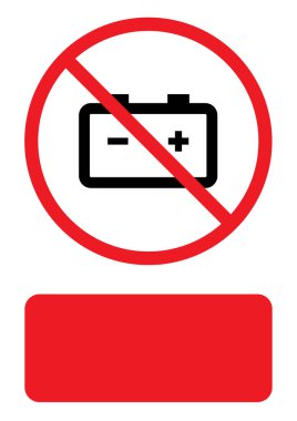 Resimli Simge Arka Planda İzole - Pil Uyarısı