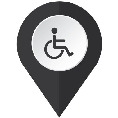 Resimli Simge Arka Planda İzole - Tekerlekli Sandalye