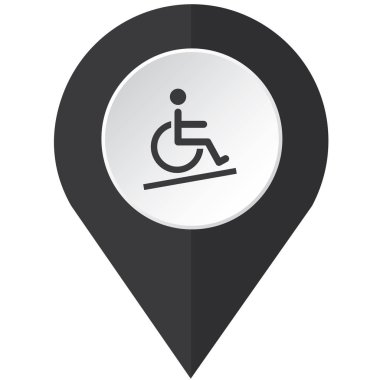 Resimli Simge Arka Planda İzole - Tekerlekli Sandalye Accessibl