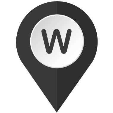 Resimli Simge Arka Planda İzole - W