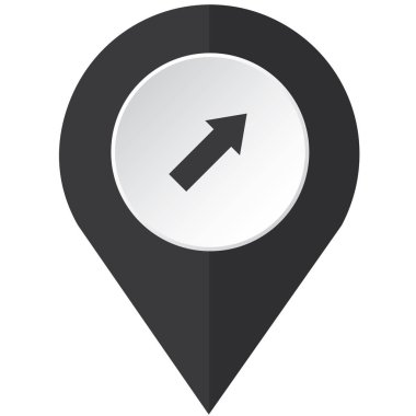 Resimli Simge Arka Planda İzole - Sağ Üst Ok