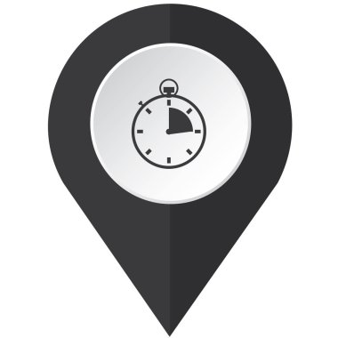 Resimli Simge Arka Planda İzole - Kronometre Quarter Co