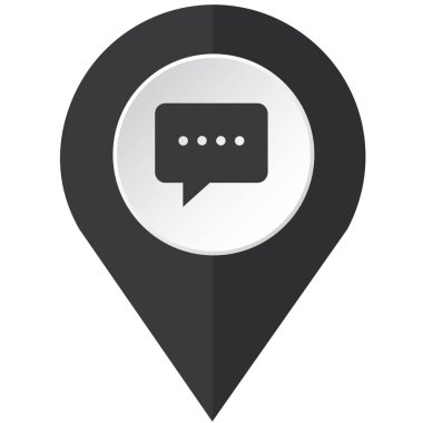 Resimli Simge Arka Planda İzole - Kare Mesaj Bubbl