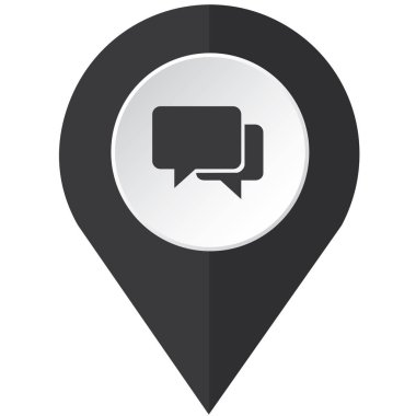 Resimli Simge Arka Planda İzole - Kare Mesaj Bubbl