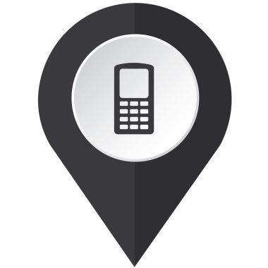 Resimli Simge Arka Planda İzole - Cep Telefonu Walkie 