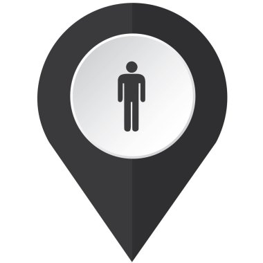 Resimli Simge Arka Planda İzole - Erkek Silueti