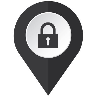 Resimli Simge Arka Planda İzole - Kilitli Kilit