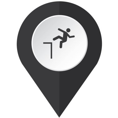 Resimli Simge Arka Planda İzole - Düşme Tehlikesi