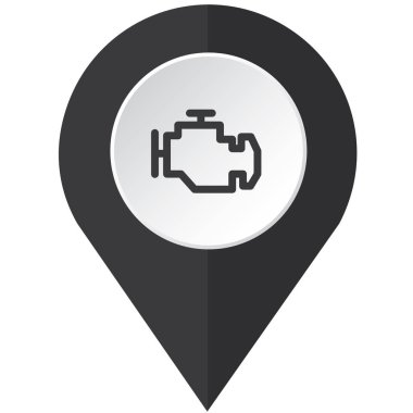 Resimli Simge Arka Planda İzole - Motor Işıklarını Kontrol Et