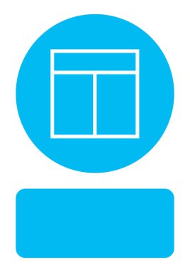 Resimli Simge Arka Planda İzole - Web Wireframe 3 Way 