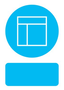 Resimli Simge Arka Planda İzole - Web Wireframe Split 