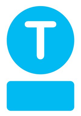 Resimli Simge Arka Planda İzole - T