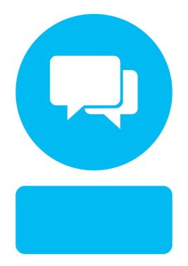 Resimli Simge Arka Planda İzole - Kare Mesaj Bubbl