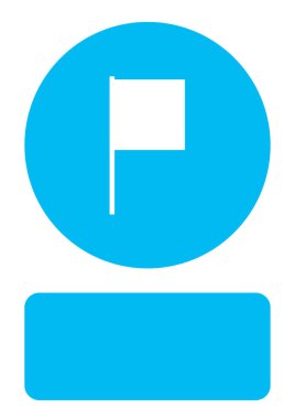 Resimli Simge Arka Planda İzole - Kare Bayrak