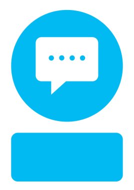 Resimli Simge Arka Planda İzole - Kare Mesaj Bubbl